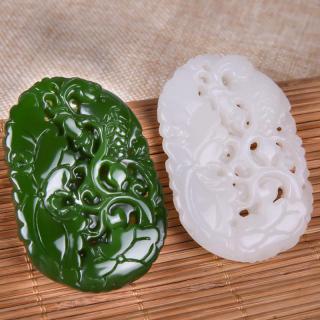新疆外蒙料绿色碧玉镂空鱼年年有余吊坠和田玉白玉鲤鱼跃龙门挂件