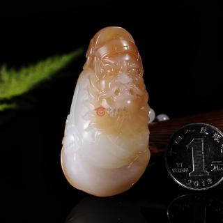 和田玉挂件 关公